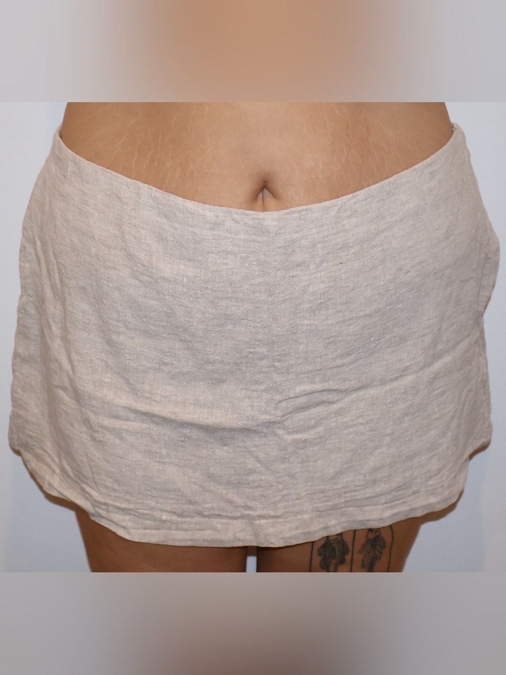 Abercrombie & Fitch Neutral Beige Linen-Blend Slip Skirt